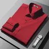 Camisa branca de primavera masculina de manga comprida para uso formal de negócios camisa profissional estilo coreano slim fit para dama de honra cor sólida camisa interna para terno