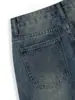 Comercio exterior transfronterizo Amazon fábrica de origen europea y americana al por mayor shorts vaqueros de longitud media plisados con bolsillo inclinado vintage para mujer