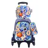 Nueva Lindo Carrito Escolar para Estudiantes de Primaria Grados 3~6 Set de Tres Piezas de Dibujos Animados Mochila Escolar de Dos Ruedas Seis Ruedas para Niños Lista para la Venta