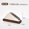 Base de Madera de Nogal Soporte para Servilletas de Acero Inoxidable Encimera de Barra de Hotel Soporte Vertical Cuadrado para Servilletas Restaurante Caja de Servilletas Comercial
