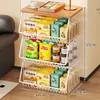 Estante de Almacenamiento para Cocina, Estante Móvil de Varias Capas para Snacks y Juguetes para Sala de Estar, Canasta para Encimera para Frutas, Verduras y Condimentos