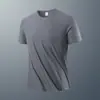 2026 Nova Moda de Verão Masculina Manga Curta Gola Redonda Camiseta de Seda Gelada Masculina Esportiva Casual Top para Corrida