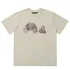 Versão Correta da Camiseta Pronta Redonda de Manga Curta Solta Palm Palm Angels Estampa de Letras Splash Transfronteiriça