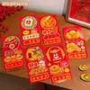 Sobres Rojos de Año Nuevo Originales de Dibujos Animados Lindos Tengyi para Niños, Paquete Rojo Festivo de Dinero de la Suerte para Niñas, Sobre Rojo Estampado en Oro del Año del Caballo