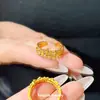 Anillo de Estilo Nuevo 2026 Chapado en Oro Antiguo con Diseño Lujoso, Anillo Floral Abierto para Dedo Índice, Anillo de Gama Alta Moderno y Exquisito