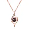 Collar de Idiomas Dz100 para Mujer, Alas de Corazón, Flores, Cadena para Clavícula Microincrustada, Elegante Accesorio Versátil de Cuerno de Ciervo de Lujo Ligero