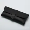 Estojo para óculos de unha única em estoque, em couro preto, bolsa para óculos portátil, caixa para armazenamento de óculos de sol, para impressão