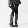 Leggings 180D Seda Brilhante Cristal Primavera e Outono Médio-Grossos Modeladores Não Transparentes com Listras Verticais Prateadas Brilhantes