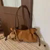 Bolsa de Axila Grande Capacidade Estilo Casual Simples Feminina Nova Outono Retro Versátil Tendência para o Trabalho Bolsa Baguete de Ombro Único