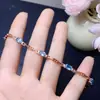 Pulseira de Apatita Natural, Estilo Ultra-Luxuoso e Grandioso, Tamanho da Pedra Principal: 4*6mm, Banhado a Prata 925 com Ouro Branco