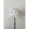 Sombrero de pescador TAAK estilo japonés, ligero, plisado, blanco con lunares, para mujer, nuevo modelo de verano, dulce y elegante, adecuado para salidas y protección solar