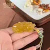Colgante de Bolsa de la Suerte de Jade Amarillo Dragón para Hombres y Mujeres, Colgante de Jade Amarillo Pixiu Dios de la Riqueza, Amuleto de Paz, Collar de Calabaza, Atracción Turística