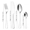 Fábrica 1010 Acero Inoxidable Chapado en Titanio Vajilla Cuchillo y Tenedor para Bistec Cuchara Hogar Hotel Estilo Occidental Cuchillo y Tenedor Juego de Cuatro Piezas