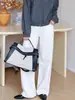 Deconstruccionismo Maison Margiela Mono Algodón Turco Lavado Jeans de Tiro Alto Sencillo para el Trabajo Pantalones Rectos Largos