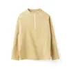 Camiseta de manga larga para niños con media cremallera y cuello alto, camiseta básica para niñas, sudadera casual con forro polar para otoño e invierno, prenda superior cálida para niños
