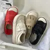 Zapatos Blancos de Velcro sin Cordones para Mujer 2024 Nuevos Zapatos de Lona con Suela Gruesa Punta de Mango para Mujer Zapatos Perezosos de Dos Usos
