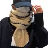 Bufanda de Punto de Lana de Alta Gama para Mujer Invierno 2025 Nuevo Estilo Coreano Versátil Engrosada Cálida Bufanda