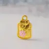 Amuleto de Flor de Durazno Antigua para Paz y Alegría, Cuentas Espaciadoras del Dios de la Riqueza que Conservan el Color con Agujero para Enhebrar Cuentas para Colgantes de Pulsera y Collar Estilo Chino DIY