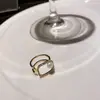 Anillo Abierto Geométrico de Circonita Estilo Palacio Francés, Anillo de Dedo Índice de Alta Gama de Nicho, Joyería de Moda, Exquisita y Personalizada para Mujeres