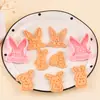 Serie de Conejos Cortador de Galletas 3D Realista DIY Diseño de Presión Tridimensional Molde para Galletas Fondant Material de Grado Alimenticio