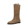 Botas de cavaleiro de cano reto outono inicial botas longas de cano alto botas de cano alto largas 2026 botas jeans sem bico redondo estilo western novo