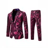Traje nuevo para hombre europeo y americano 2025 con estampado tie-dye Traje Vestido Traje de actuación Traje casual para hombre Traje