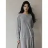 Er Yang [Ting Tong] novo top branco texturizado estilo chinês, descontraído e casual, versátil, ombro único solto para mulheres