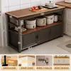 Rack de Cozinha Multifuncional Mesa de Corte de Legumes Bancada Armário de Chão Multicamadas Pratos Forno de Micro-ondas Armazenamento Armário Lateral