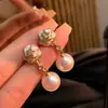 Camellia Gentle Chanel Aretes Perla Nuevos Primavera y Verano Lujo Ligero Borla Sentido de Alta Gama Explotivos Aretes Franceses para Mujer