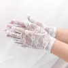 Luvas Femininas Finas de Renda Curtas para Primavera e Verão, Proteção Solar para Dirigir, Viagem ao Ar Livre, Proteção Solar, Fotografia, Etiqueta de Noiva