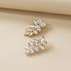 Brincos de Cristal Multicamadas Cravejados de Diamante de Nova Marca de Luxo Europeia e Americana Brincos de Liga Totalmente Diamantados Acessórios de Vestuário Geometria
