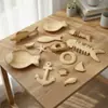Materiales de Pintura DIY de Madera para Figuras de Animales Lindos, Decoraciones de Escritorio para el Hogar, Piezas en Blanco de Madera Rugosa Blanca Sin Terminar