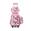 Venta al por mayor transfronteriza de Mochilas Escolares con Estampado de Flores de Dibujos Animados para Estudiantes de Primaria de Grados 1-6, Juego de Tres Piezas de Mochilas Infantiles