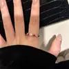 Anillo Seiko Nuevo Chinoiserie Burbuja Corindón Rojo Vintage de Segunda Mano Lujo Accesible Versátil Mismo Estilo del Pequeño Libro Rojo Anillo para Mujeres