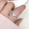 Anillo de Plata de Ley S925 Serie Cabeza de Pan para Mujer Ins Verano Dulce Lindo Simple Versátil Anillo Texturizado Sólido