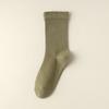 Otoño e Invierno nuevos calcetines para mujer dopamina color sólido sin costuras media pantorrilla holgados calcetines de confinamiento algodón estilo japonés calcetines para mujer al por mayor