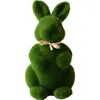 Musgo de terciopelo corto de imitación Conejo de Pascua adornos pequeños para escritorio de sala de estar decoraciones lindas Conejo de Pascua