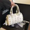 Bolsa Boston Retrô de Luxo para Mulheres 2025 Nova Bolsa Cilíndrica de Ombro Bolsa Transversal de Nicho Francês para Mulheres