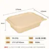 Caja de Empaque de Almidón de Maíz Rectangular Engrosada Desechable Biodegradable con Múltiples Compartimentos Lonchera de Grado Alimenticio Lonchera Desechable para Comida Rápida