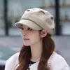 Boina plissada preta estilo Yamamoto japonês para mulheres, outono e inverno, chapéu equestre que afina o rosto, chapéu octogonal vintage em formato de nuvem