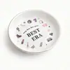Etsy Transfronterizo Amazon Pod Borde Dorado Cerámica Anillo Bandeja para Joyería Forma de Corazón Bandeja para Anillos Bandeja de Almacenamiento para Joyería