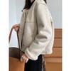 Chaqueta de Peluche de Cordero Pequeña Fragante de Gama Alta para Mujer Invierno Corta Piel Pequeña Integrada Chaqueta de Gamuza Gruesa