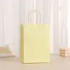 Bolsa de Papel Kraft para Macaron de un Solo Color Bolsa para Empaque de Regalo Estilo Ins Bolsa de Tote para Regalo de Fiesta y Festividad Venta Directa de Fábrica