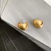 Pendientes elegantes en forma de C para mujer, sencillos y con estilo, tendencia en Xiaohongshu, pendientes con acabado cepillado, populares en línea, elegantes y a la moda