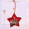 Venta Caliente Transfronteriza Colgante de Tela de Reno en Forma de Corazón Navideño Arreglo de Escena Navideña Colgante de Reno para Árbol de Navidad