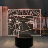 Luz de Noche LED 3D DIY Luz de Ambiente de Siete Colores Serie de Ninjas de Dibujos Animados Lámpara de Mesa 3D Control Remoto Luz de Ambiente de Siete Colores
