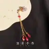 Decoração de Casamento Estilo Antigo Leque Redondo Pingente de Xícara de Chá Material DIY Leque de Casamento Feito à Mão Acessórios de Borla Noiva Chinoiserie