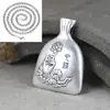 100 Pés Prata Oca Sutra do Coração Prajna Paramita Fivela da Paz Pingente Masculino Retrô Colar Pingente Joia Feminina Pingente Puro Presente