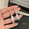 Aretes de Plata Pura 999 con Borlas Largas Brillantes para Mujer, Aretes Elegantes y de Lujo de Gama Alta, En Stock para Venta al por Mayor