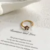 Anillo Minimalista de Flor de Goteo de Aceite Borgoña con Perla Anillo Abierto Pequeño de Flor Versátil Simple Tridimensional Estilo Bosque Fresco Joyería para Mujeres